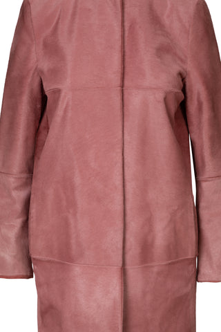 Knee Length Ponyhair Coat in Pink | new with tags (est. retail $5,090)