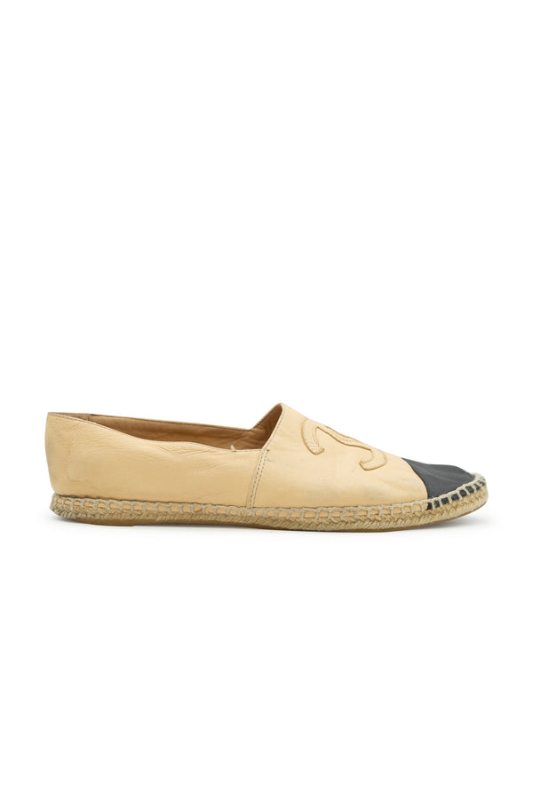 Lambskin CC Espadrilles in Nude/Black