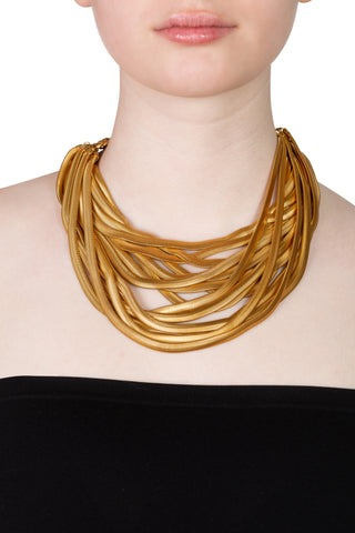 14 Row Gold Snake Necklace | made to order