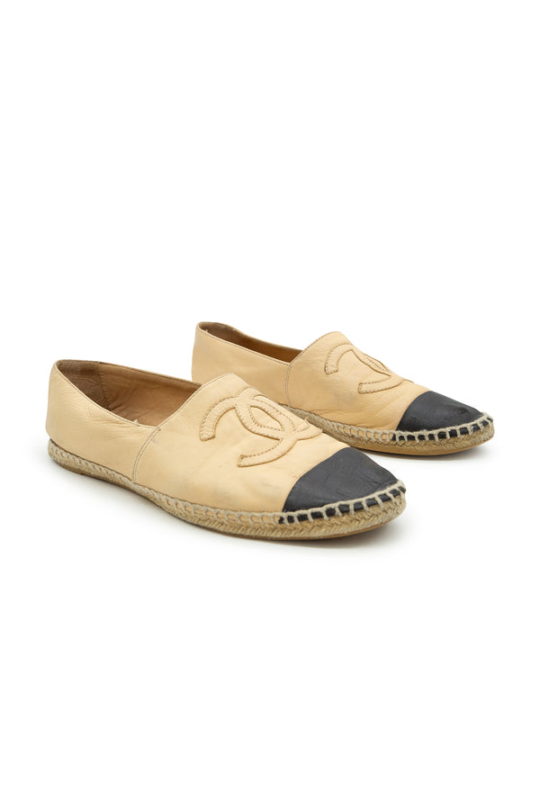 Lambskin CC Espadrilles in Nude/Black