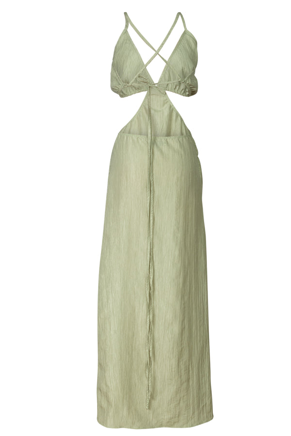 Crinkly Taffeta Cut-Out Dress