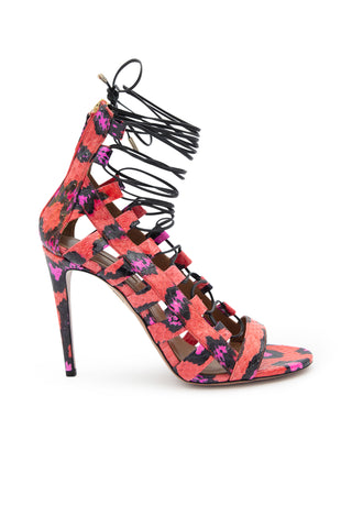 Multicolor Python Lace Up Heels | (est. retail $895)