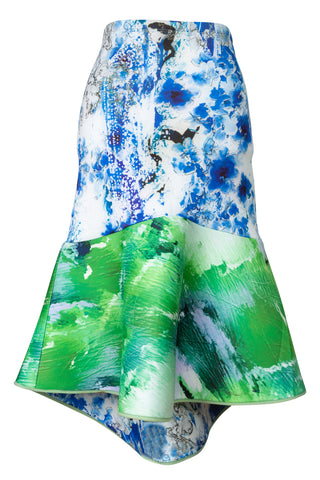 Green and Blue Floral Skirt