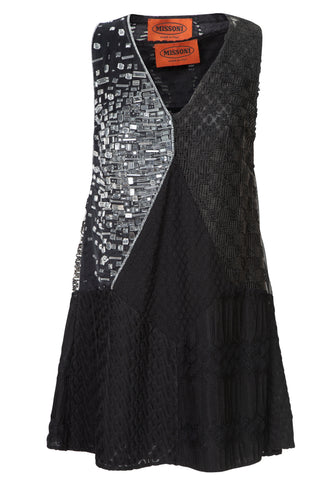 Geometric Sequined Mini Dress