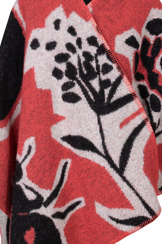 Burberry Prorsum Wool and Cashmere Floral Pattern Poncho | SS '15 Collection