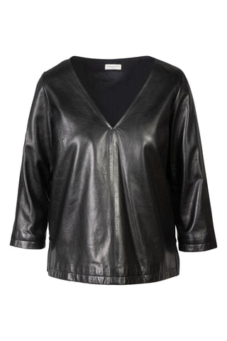 Leather Notched Top