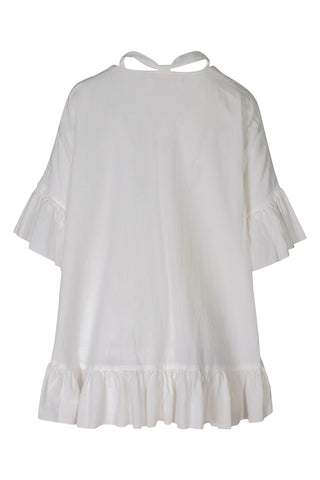 White Ruffle Pullover Top | (est. retail $325)