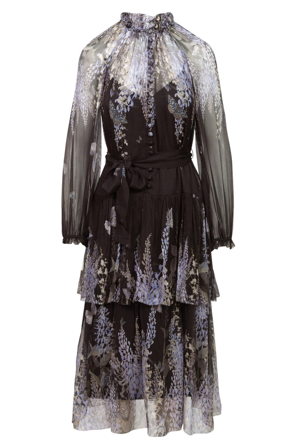 Botanica Tiered Floral-Print Silk-Georgette Dress | (est. retail $1,150)