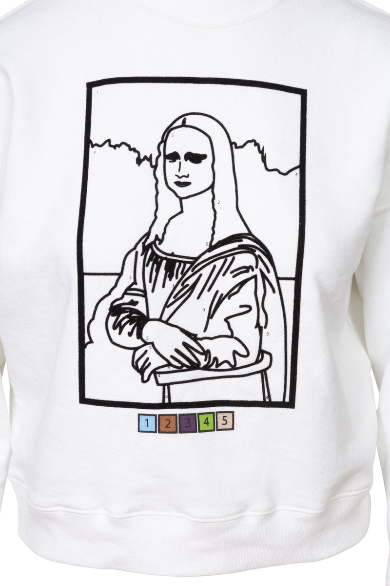 Mona Lisa Paint by Numbers Print Crewneck | SS '20 Collection | (est. retail $240)