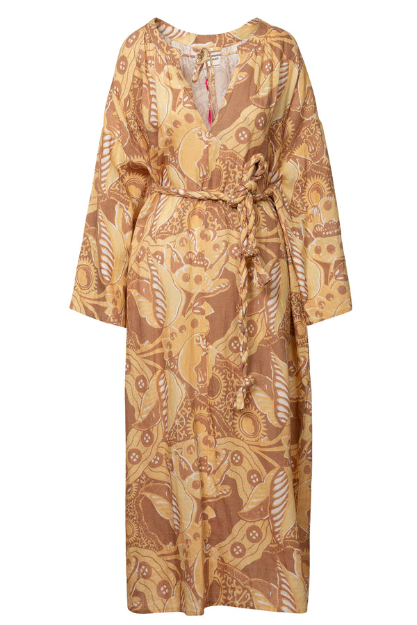 Lysa Tie Belt Printed Maxi Dress | new with tags (est. retail $325)