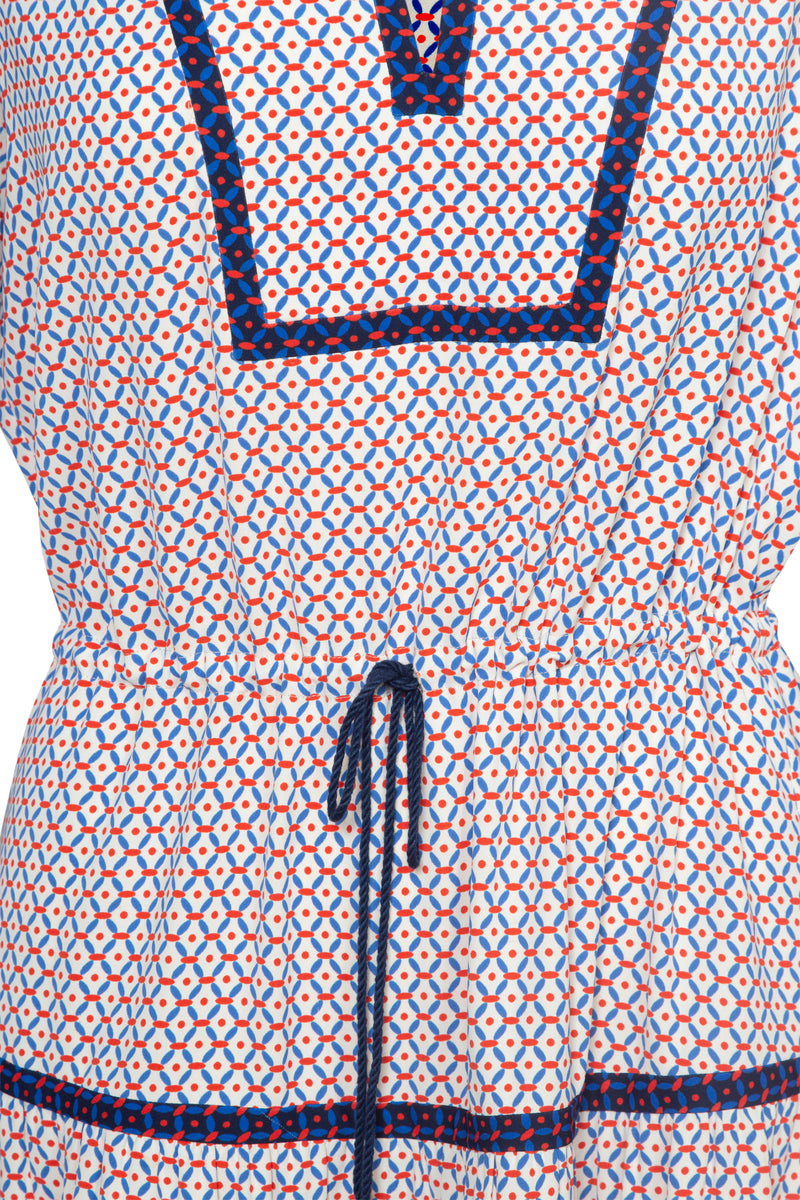 Diamond Print Tiered Dress