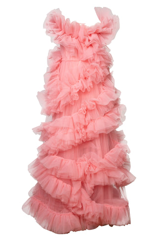 Pink Tulle and Ruffle Mariel Gown