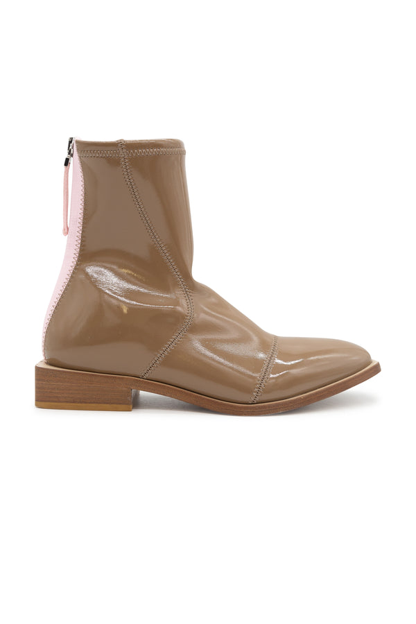 Zucca Patent Leather Bootie