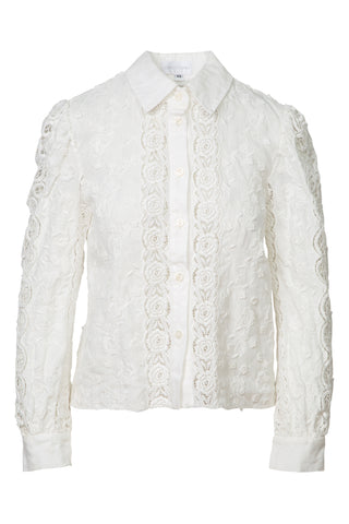 Lace Long Sleeve Button Down