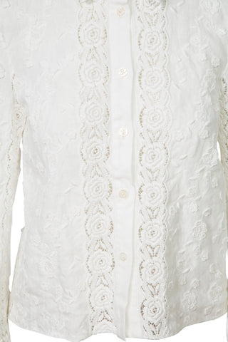 Lace Long Sleeve Button Down