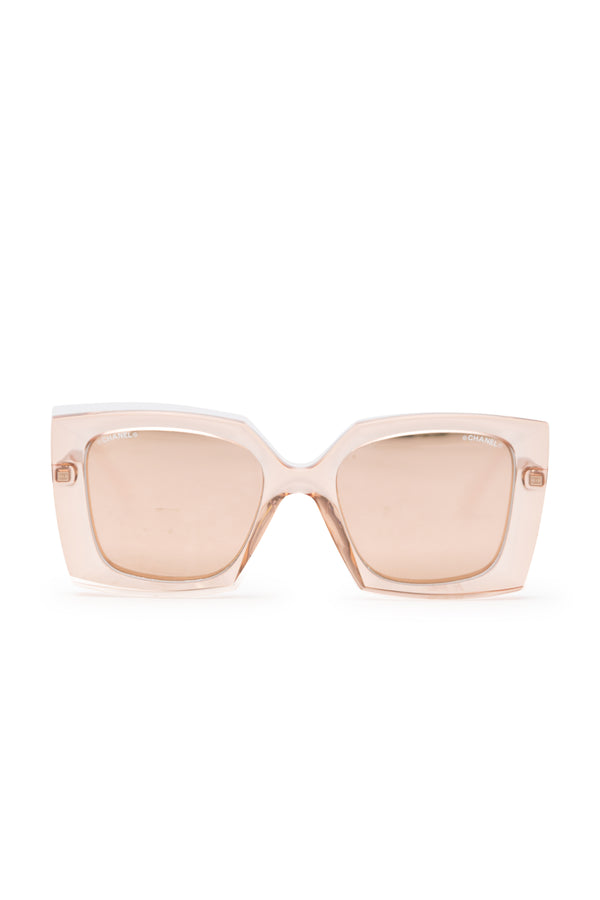 Pink Square Mirror Sunglasses
