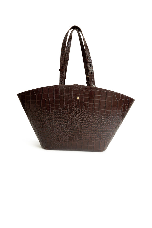 Croc Effect Leather Tote