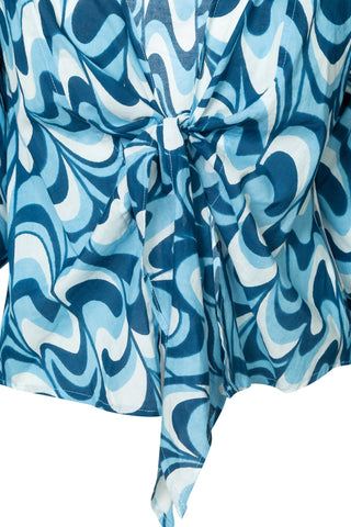 Ma'am Blouse in Blue Waves