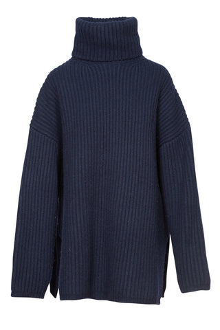 Oversized Turtleneck Sweater in Navy