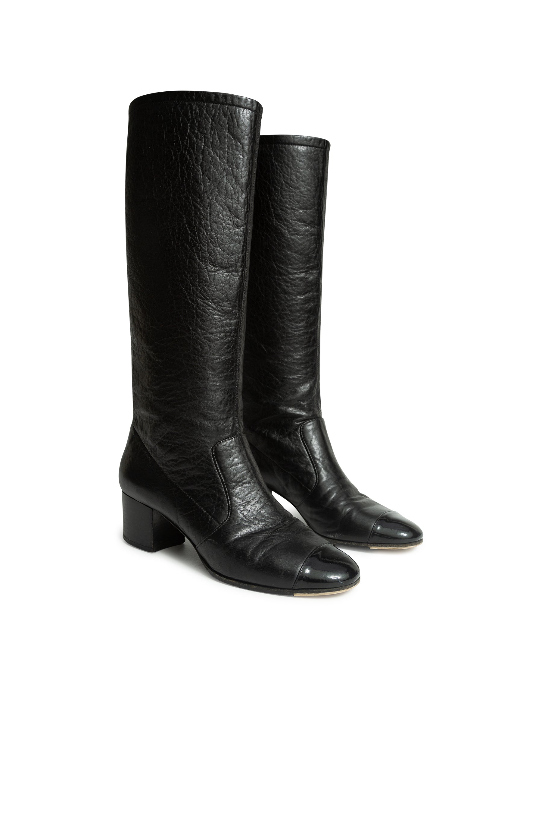Calfskin Leather Knee High Riding Boots