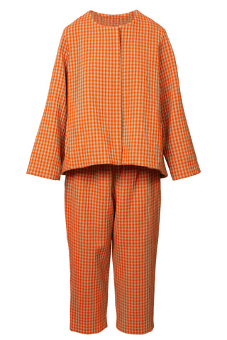 Laura Jacket in Orange Check | (est. retail $690)