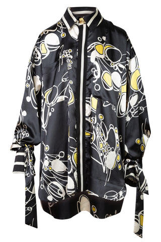 Pyjama Top in Mod Peony Print | PF '22 (est. retail $595) Clothing Harbison   