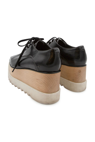 Elyse Lace Up Platform Shoes in Black