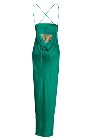 Diamond Slip Dress in Emerald | SS '22 Runway (est. retail $695)