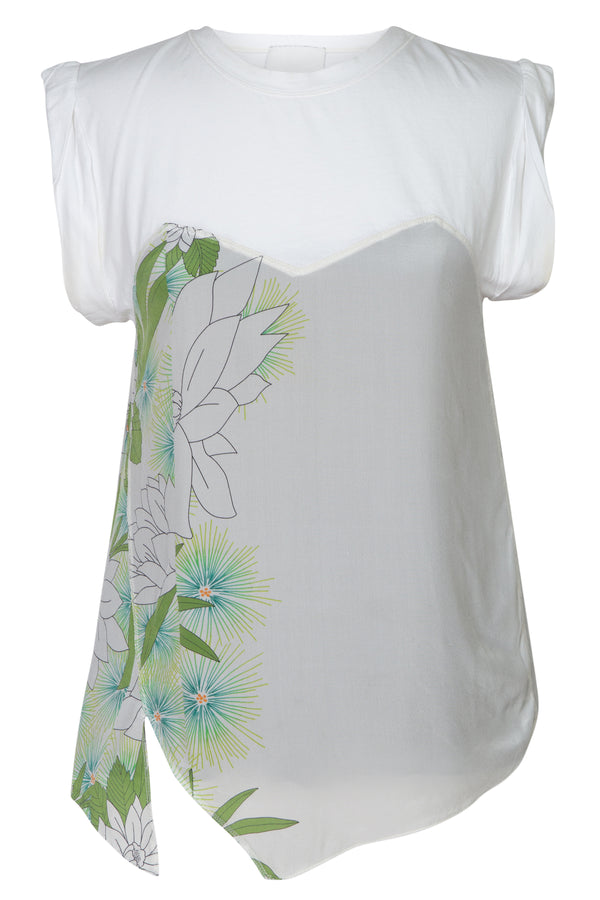 Bateu Neck Top in Floral