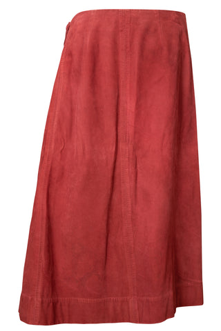 Red Suede Skirt Clothing Adam Lippes   