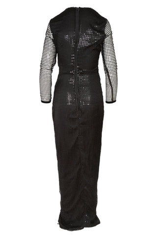 Black V-Neck Ruched Dress
