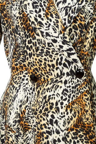 Cheetah Print Double Breasted Trench