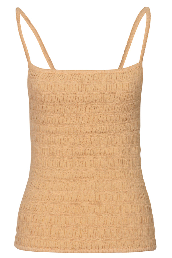 Tan Ruched Tank Top