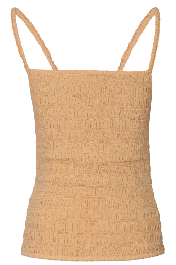 Tan Ruched Tank Top
