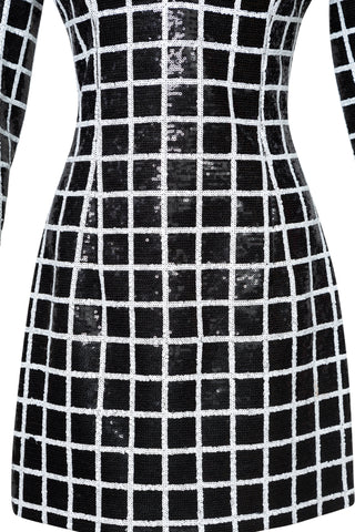 Grid Sequin Dress