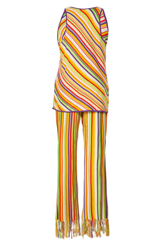 Orange and Green Stripe Fringe Top | new with tags (est. retail $940)