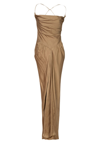 Diamond Slip Dress in Fawn | SS '22 Runway (est. retail $695) Clothing Harbison   