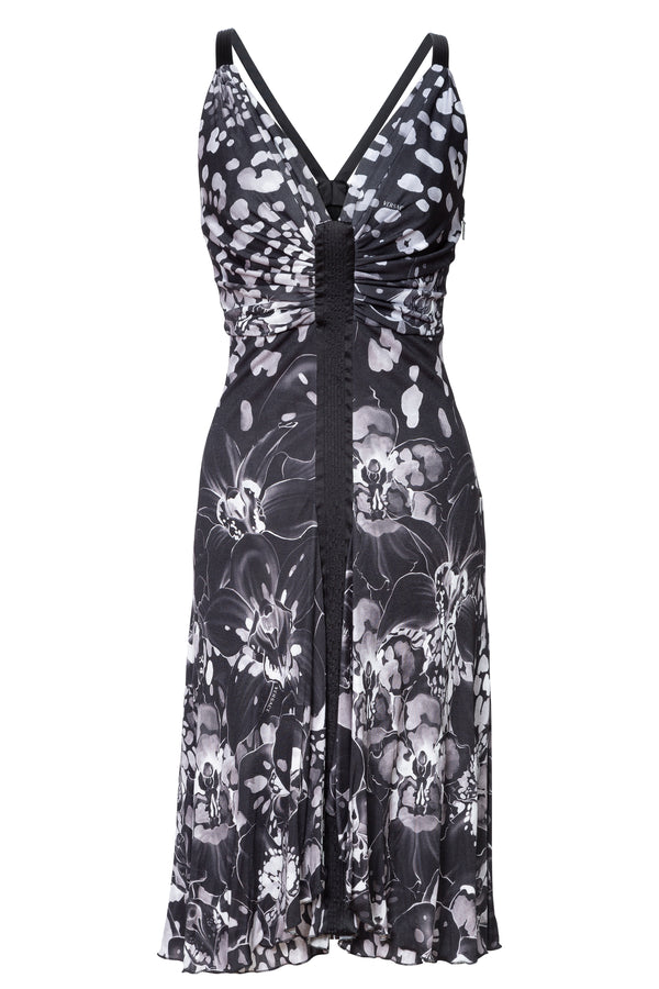 Black Floral Print Dress