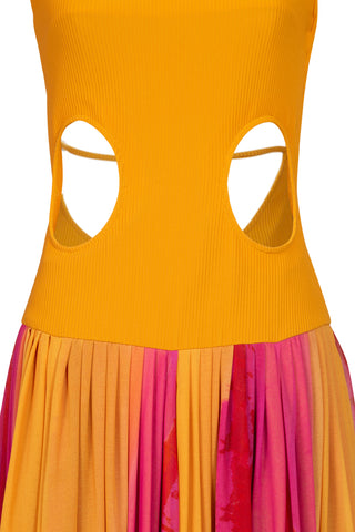 Solar Dress in Papaya Multi | SS '22 Runway (est. retail $1,495)