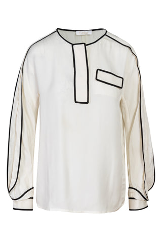 Silk Viscose Blouse in Milk