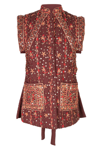 Patterned Vest Top in Red