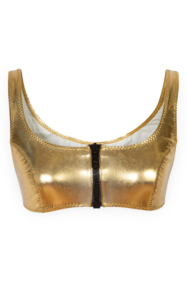 Jasmine Gold PVC Bikini Top