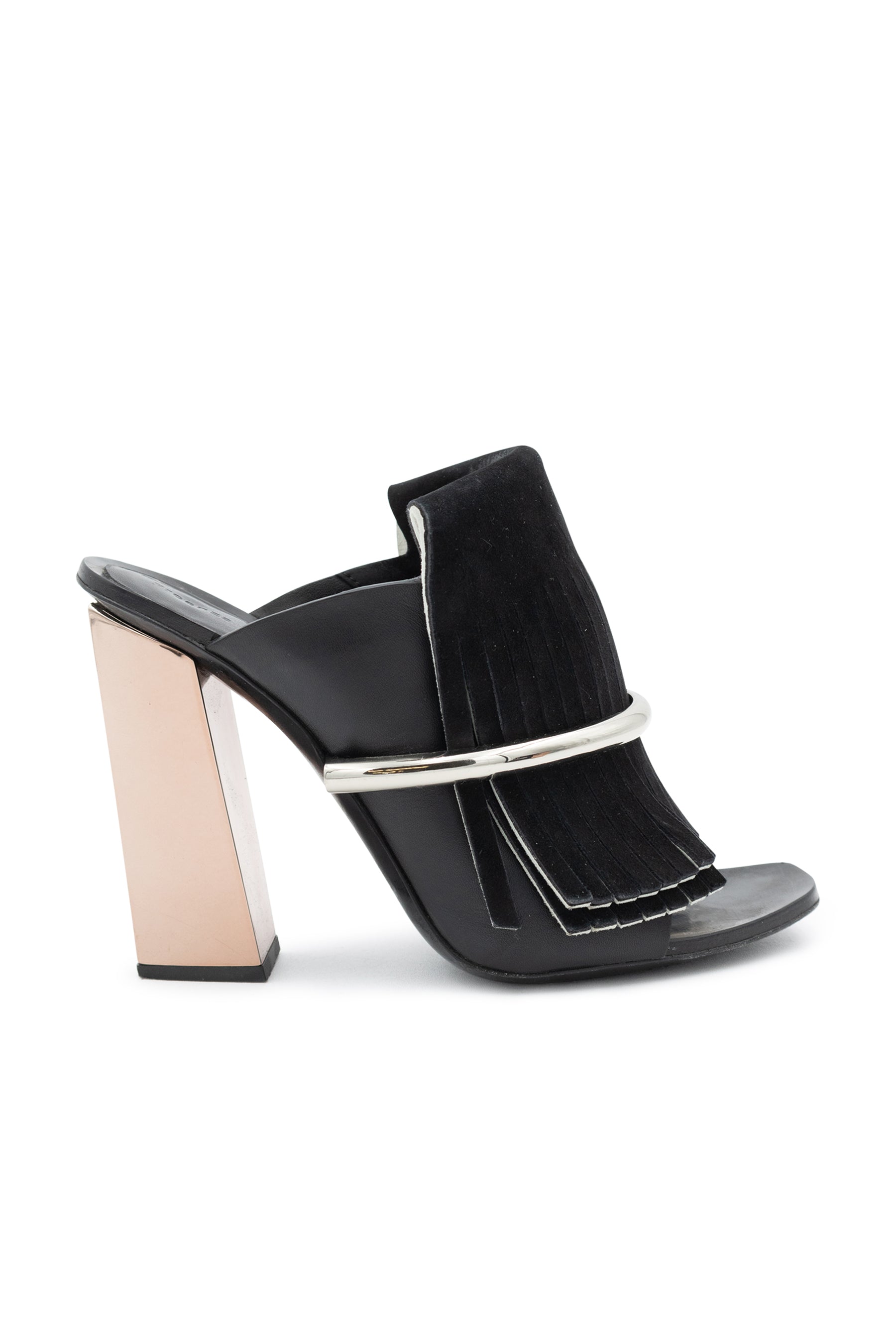 Proenza Schouler Metal Bar Fringe Mules Dora Maar