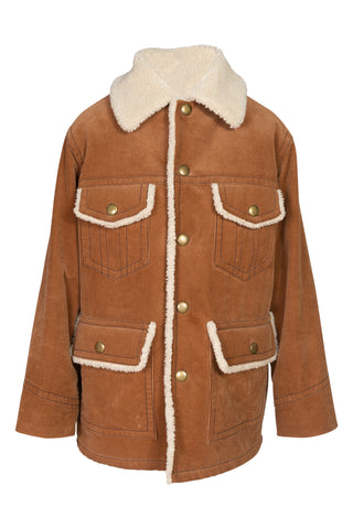 Oversized Corduroy Patch Pocket Coat | (est. retail $995)
