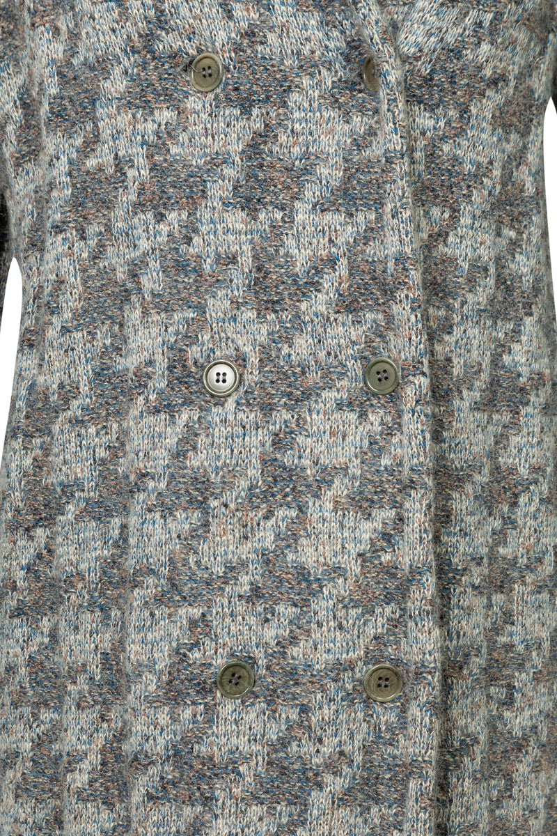 Houndstooth Check Coat