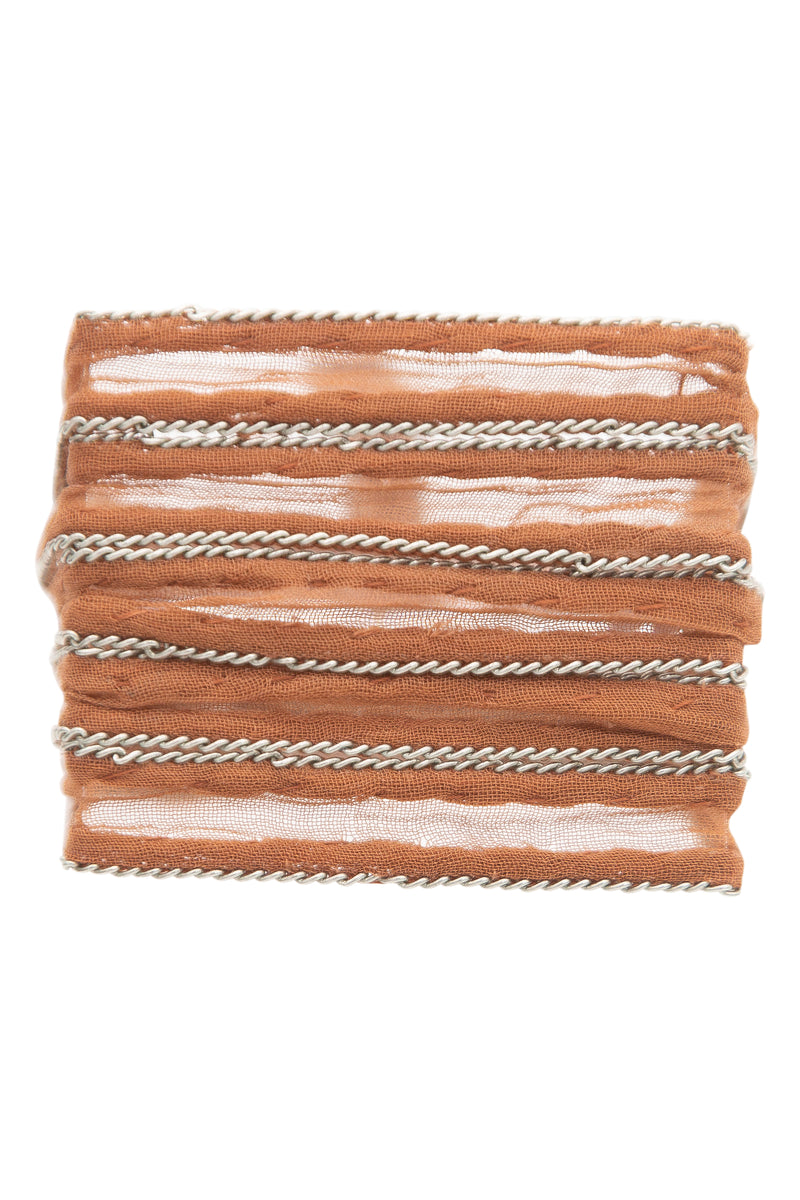 Fabric Chain Bracelet in Brown