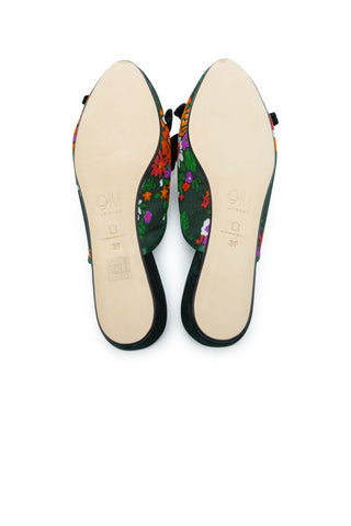 Velvet Floral Bow Limited Edition 073 Bow Mules | new with tags (est. retail $385) Shoes Olivia Morris   
