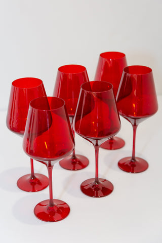 Estelle Colored Wine Stemware - Set of 6 (Red) glassware Estelle Colored Glasses   