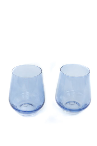 Estelle Colored Wine Stemless - Set of 6 (Cobalt Blue) glassware Estelle Colored Glasses   