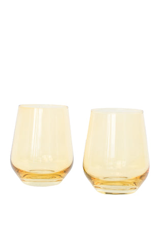 Estelle Colored Wine Stemless - Set of 6 (Yellow)